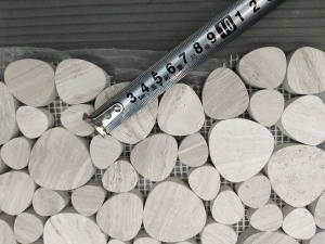 Wooden White Marble Mosaic Style For Sale