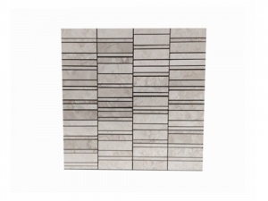 Wooden White Marble Mosaic Tile Bathroom Wall Designs