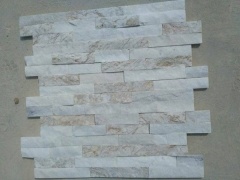 Golden Silk White Split Quartzite Culture Stone Venee