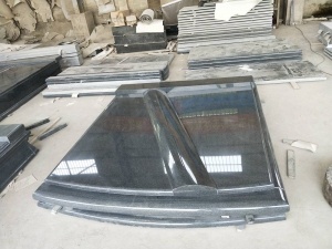 Dark Grey G654 Granite Double Headstones For Graves