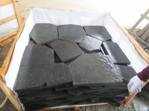 Zhangpu Black Basalt Flamed Random Crazy Stone Paving