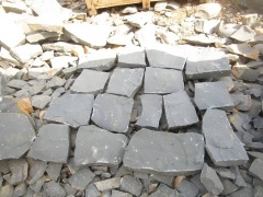 Zhangpu Black Basalt Flamed Random Crazy Stone Paving