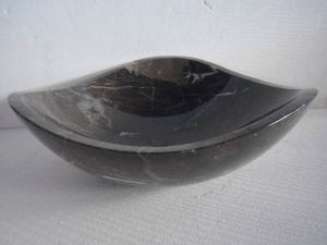 Arched Edges Dark Emperador Bathroom Vessel Marble Sink