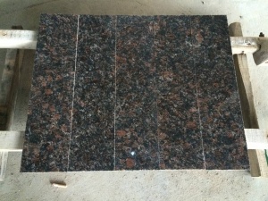Tan Brown Granite Tiles Polished Surface Floor Covering