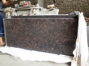 Tan Brown Granite Tiles Polished Surface Floor Covering