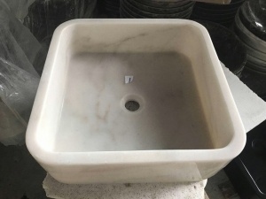 Guangxi White Marble Modern Wash Basin Square Sink