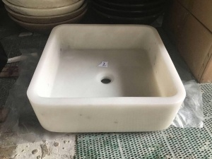 Guangxi White Marble Modern Wash Basin Square Sink