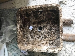Emperador Dark Marble Kitchen Wash Basin Vanity Sink
