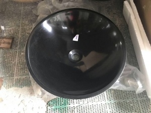 Huanan Black Granite Bathroom Sink Round Polished