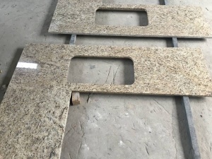 Prefabricated Giallo Ornamental Granite Custom Stone Countertops