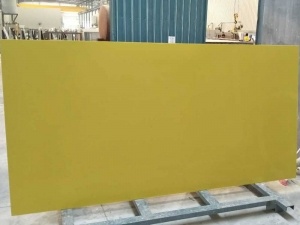 Pure Yellow Artificial Quartz Stone Counter Tops Slabs