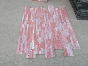 Pink Quartzite Culture Stone Stacked Feature Wall Vaneer