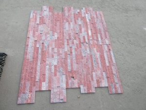 Pink Quartzite Culture Stone Stacked Feature Wall Vaneer