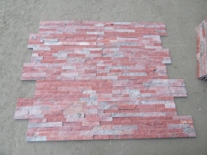 Pink Quartzite Culture Stone Stacked Feature Wall Vaneer