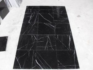 Nero Marquina Black Marble Slabs Tiles Poject