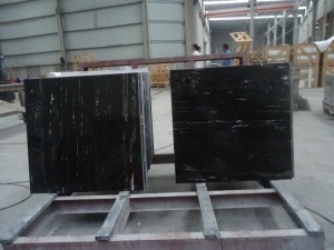 Silver Portoro Marble Tiles Silver Dragon Black Marble Slabs Cut to Size Project