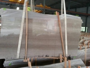 China New Wooden Grey Vein Marble Slabs Tiles