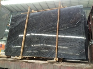 Chinese Zebra Black Ancient Wood Marble Polished Big Slabs