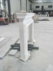 White Marble Carved Indoor Fireplace Mantel