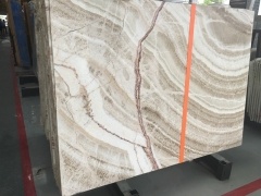 China Beige Onyx Slab Yellow Wooden Veins Slabs