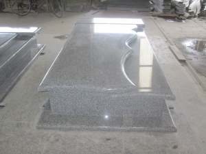 G650 Grey Granite Western Style Tombstone Monument