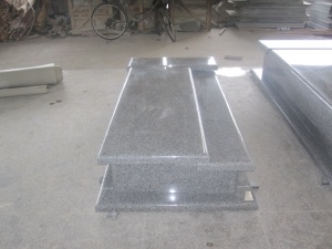 G650 Grey Granite Western Style Tombstone Monument