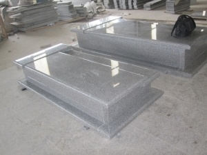 G650 Grey Granite Western Style Tombstone Monument