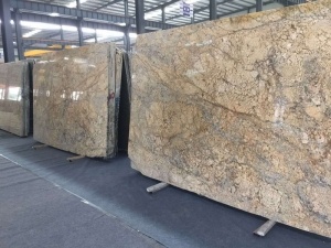 Giallo Fiorito Golden Polished Granite Slabs