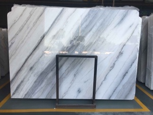 Guangxi White Marble With Grey Veins Slab