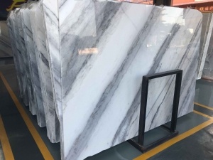 Guangxi White Marble With Grey Veins Slab