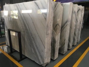 Guangxi White Marble With Grey Veins Slab