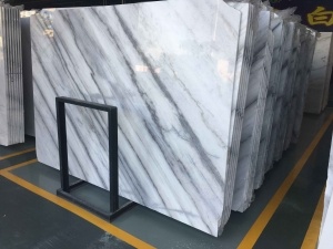 Guangxi White Marble With Grey Veins Slab