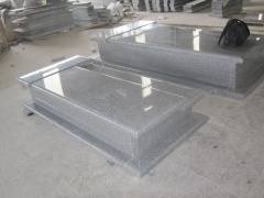 G650 Grey Granite Western Style Tombstone Monument