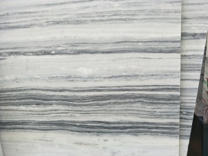 China Snow Grey Wood Marble Slab