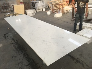 Cararra White Quartz Stone Kitchen Countertop