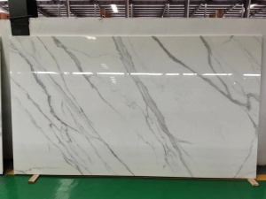 Carrara White Nano Crystallized Glass Stone Slabs