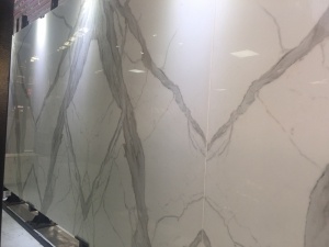 Carrara White Nano Crystallized Glass Stone Slabs