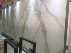 Carrara White Nano Crystallized Glass Stone Slabs