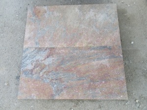 Hebei Flamed Surface Quartz Stone Red Color
