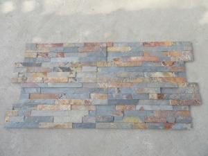 China Multicolour Blue Slate Culture Stone Wall Cladding