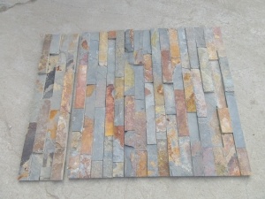 China Multicolour Blue Slate Culture Stone Wall Cladding